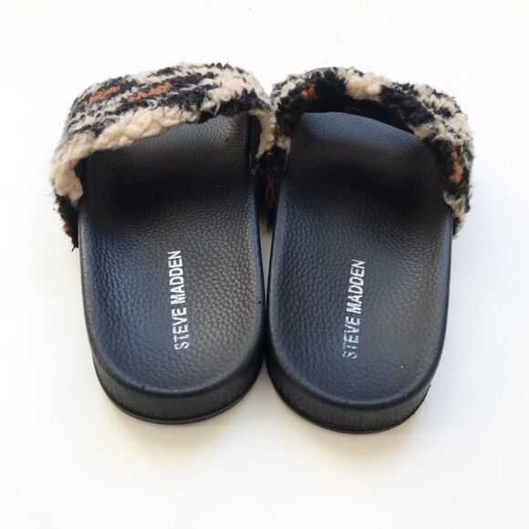 Steve Madden faux shearling-trim leopard slippers VGUC size 5 women (4 youth) - Picture 4 of 7